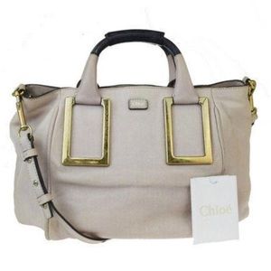 Chloe Beige and Gold Satchel